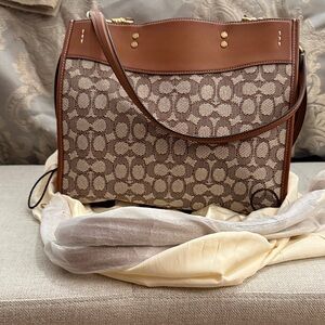 Coach Brown and Tan Shoulder Bag